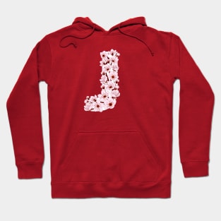 Colorful capital letter J patterned with sakura twig Hoodie